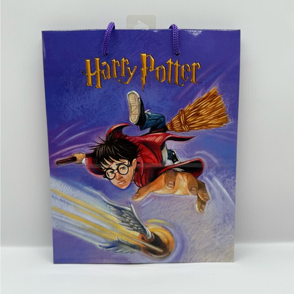 Vintage 2000 Harry Potter Gift Bag With Handles Quidditch Scene Trivia